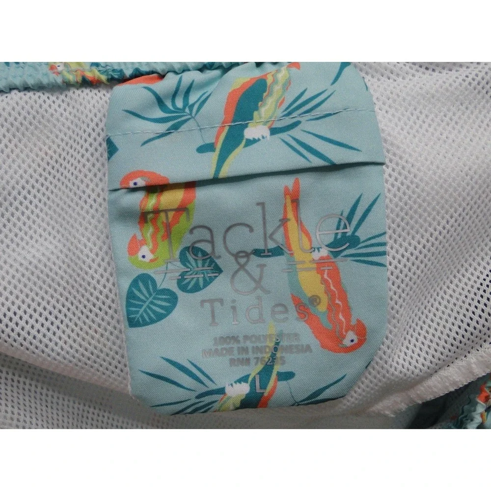 Tackle & Tides Men's sz Large Trunks Tropical parrots  New w/o‎ Tags